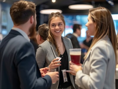 photos de personnes en train de réseauter avec le sourire à l'occasion de l'afterwork organisé par l'Agence WAM photos de personnes en train de réseauter avec le sourire à l'occasion de l'afterwork organisé par l'Agence WAM